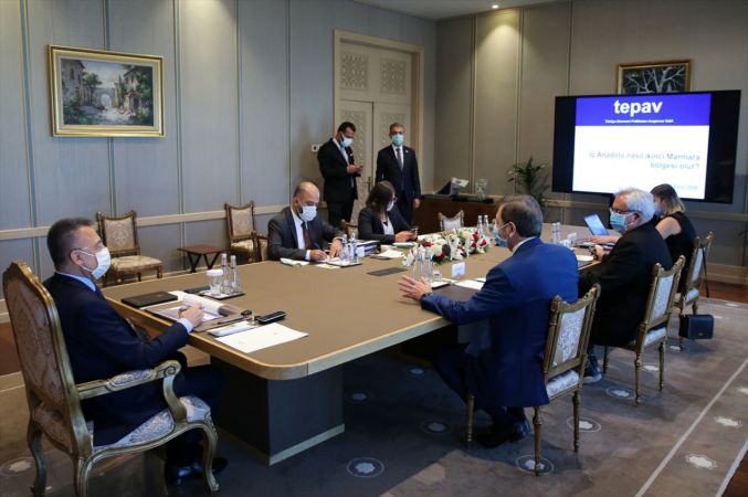 Cumhurbaşkanı Yardımcısı Fuat Oktay, Rifat Hisarcıklıoğlu ve TEPAV Direktörü Güven Sak'ı kabul etti 1