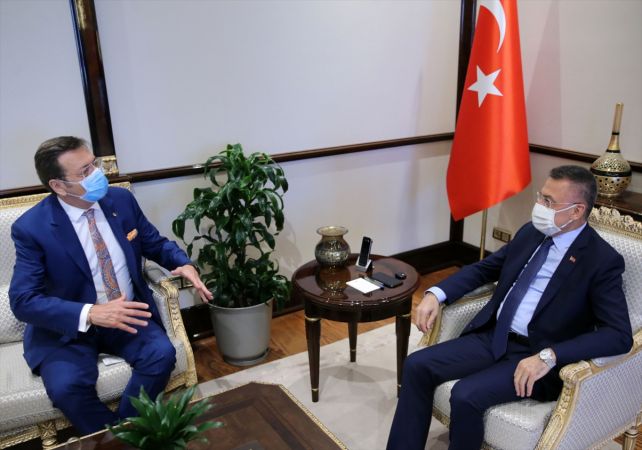 Cumhurbaşkanı Yardımcısı Fuat Oktay, Rifat Hisarcıklıoğlu ve TEPAV Direktörü Güven Sak'ı kabul etti 7