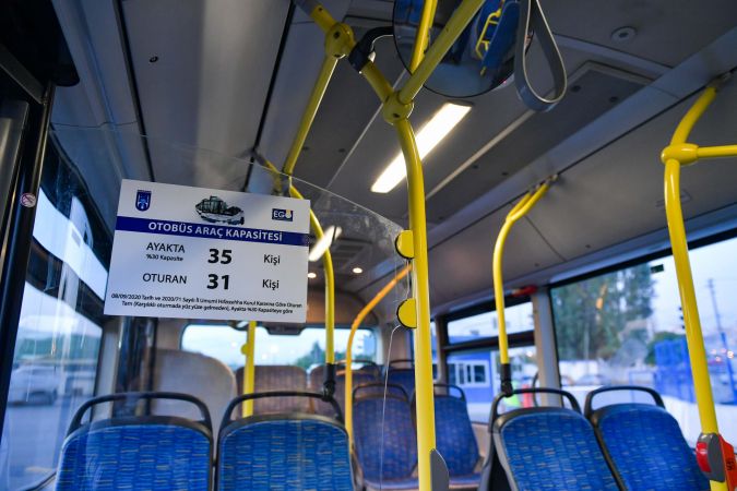 Ankara'da toplu taşıma araçlarına yolcu kapasite etiketleri yerleştiriliyor 4