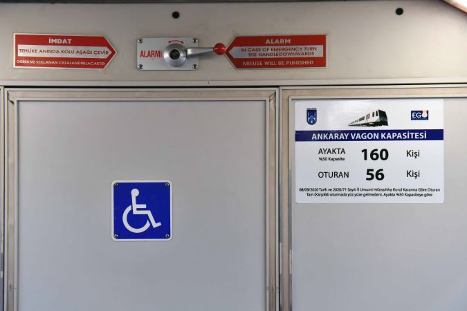 Ankara'da toplu taşıma araçlarına yolcu kapasite etiketleri yerleştiriliyor 5