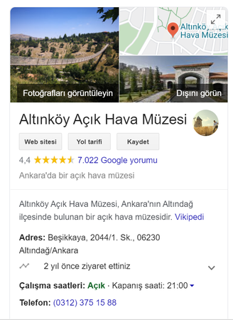 Ankara Altınköy Açık Hava Müzesi Nerede, Nasıl Gidilir? 3