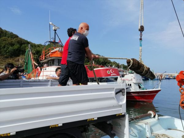 Kocaeli'de denizden tarihi top çıkarıldı 19