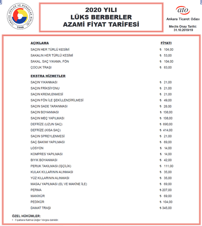 Ankara Kuaför Fiyatları 2021 - Ankara Berber Fiyatları 10