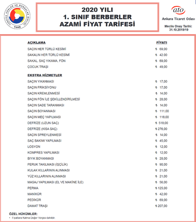 Ankara Kuaför Fiyatları 2021 - Ankara Berber Fiyatları 11
