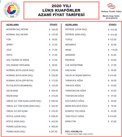 Ankara Kuaför Fiyatları 2021 - Ankara Berber Fiyatları 13