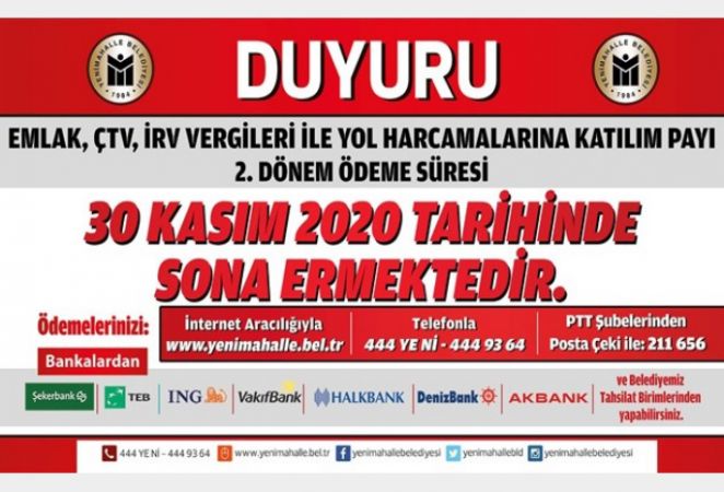 Ankara Yenimahalle Belediyesi'nden vergi uyarısı! Son gün 30 Kasım 5