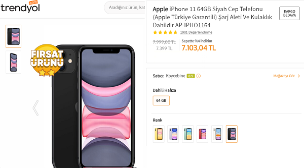 En Ucuz Apple İphone 11 64 GB Cep Telefonu Nereden Alınır? Apple İphone 11 64 Fiyatı Ne Kadar? 3