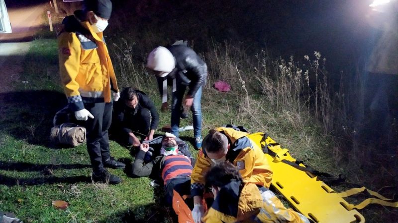 Edirne'de otomobilin çarptığı Filistin uyruklu kişi yaralandı 1