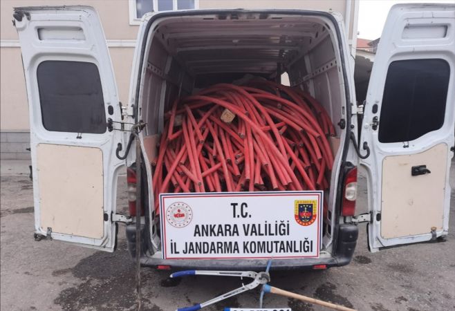Ankara'daki  Bakır kablo hırsızlarını yine Jandarmaya yakalandı 2