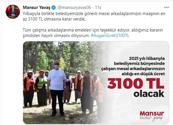 Ankara Büyükşehir Belediye Başkanı Mansur Yavaş lokanta ve kafeler ile belediye personelini de unutmadı 3
