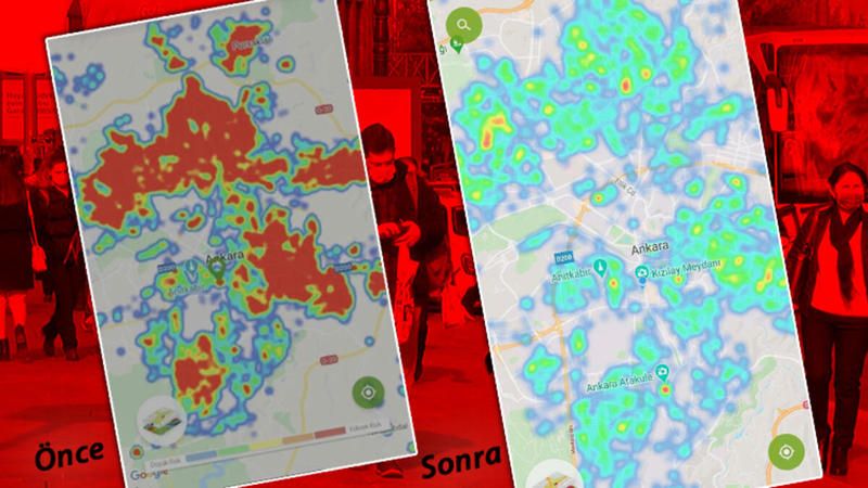 Risk haritası kırmızı olan Ankara'da kısıtlamalar sonrası yeşil bölgeler arttı! 9