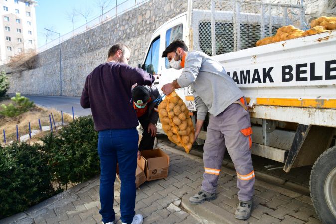 Mamak Belediyesi yardım! 3 bin 8 yüz haneye, 150 ton patates 12