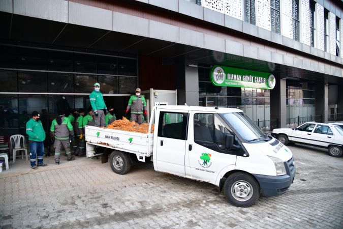 Mamak Belediyesi yardım! 3 bin 8 yüz haneye, 150 ton patates 6