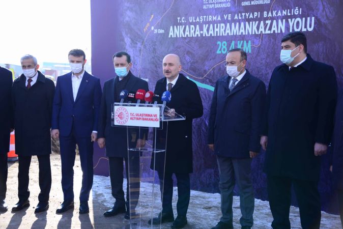 Bakan Karaismailoğlu Kahramankazan - Ankara Yolu Çalışmalarını Denetledi 9
