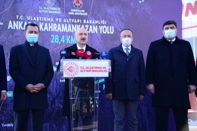 Bakan Karaismailoğlu Kahramankazan - Ankara Yolu Çalışmalarını Denetledi 10