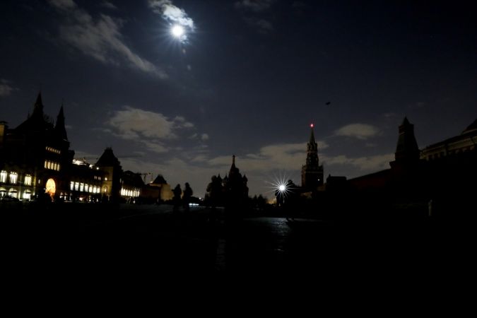 Rusya'nın başkenti Moskova'da "Dünya Saati" etkinliği düzenlendi. 8