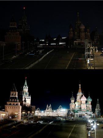 Rusya'nın başkenti Moskova'da "Dünya Saati" etkinliği düzenlendi. 3