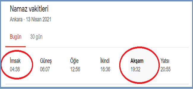 Ankara'da 13 Nisan 2021 İftar Vakti Saat Kaçta? 13 Nisan 2021 Sahur Vakti Ne Zaman? Bugün İftar Saati Kaçta? 4