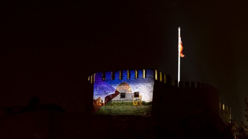 Avusturya'ya İnat Filistin Bayrağı Ankara Kalesinde! Filistin'e Görsel Destek Oldular! 8