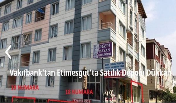 Ankara’da Ev ve İşyeri Almak İsteyen Kaçırmasın! Vakıfbank’tan 93 bin TL’ye Satılık 3+1 Daire! Vakıfbank’tan 68 Bin TL’ye Satılık İş Yeri! 4
