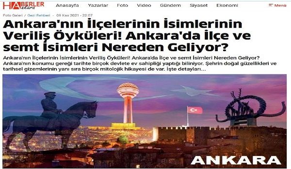 Ankara'nın İlçelerinin İsimlerinin Veriliş Öyküleri! Ankara'da İlçe ve semt İsimleri Nereden Geliyor? 9