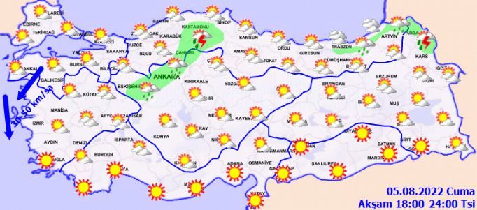 Ankaralılar Dikkat! Hafta Sonu Sağanak Yağışlar Geliyor! İşte, 6 - 7 Ağustos Ankara İçin Meteoroloji’nin Hafta Sonu Hava Durumu Tahminleri. 1