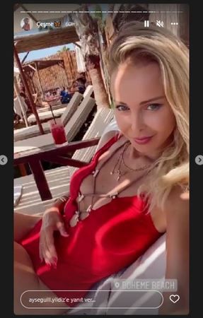 İbrahim Tatlıses’in Eski Eşi Kıpkırmızı Mayosuyla Baş Döndürdü! Kimse Çocuk Annesi Demez; Fiziği, Kusursuzluğu Can Alıyor! “Fıstık Gibisin Be!” 3