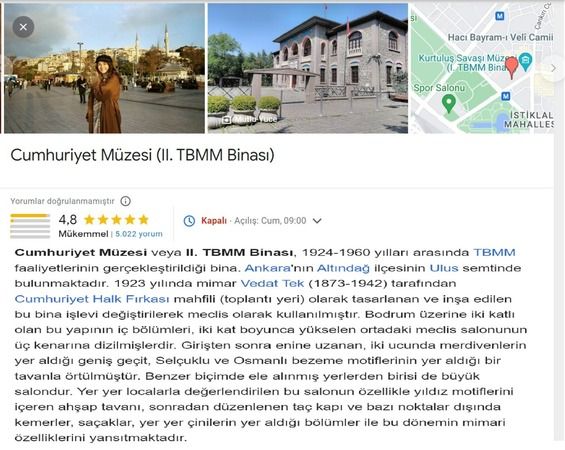 Cumhuriyet Müzesi Nerede, Nasıl Gidilir? Ankara Cumhuriyet müzesinde neler var? Cumhuriyet Müzesi hangi günler açık, Müze Kartı Geçerli Mi? 6