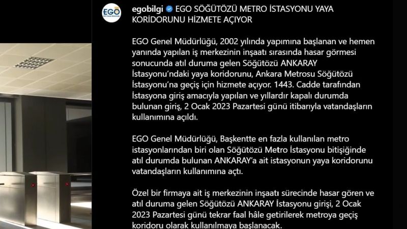 Ankaralılara EGO’dan Büyük Müjde! Artık Kimse Bunu Yapmayacak; Yıllardır Kapalıydı Ama… 3 Ocak İtibariyle Başladı! 5