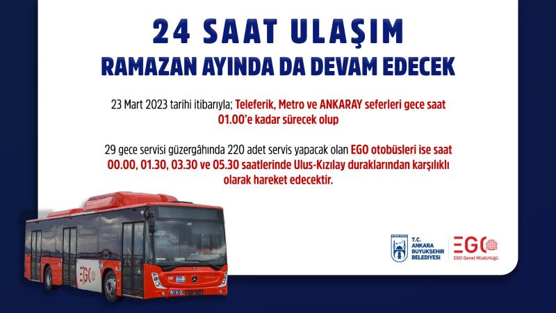 Ankaralı Dikkat! Ramazan Ayında EGO, Metro ve Ankaray Çalışma Saatleri Uzatıldı! 24 Saat Ulaşım Çalışıyor... 2