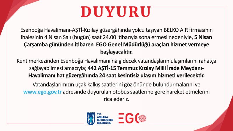 Ego Duyurdu; Otobüs Seferleri Yeniden Başlıyor! Havalimanı Güzergah Bilgisi ve Hareket Saatleri İse Şöyle... 2