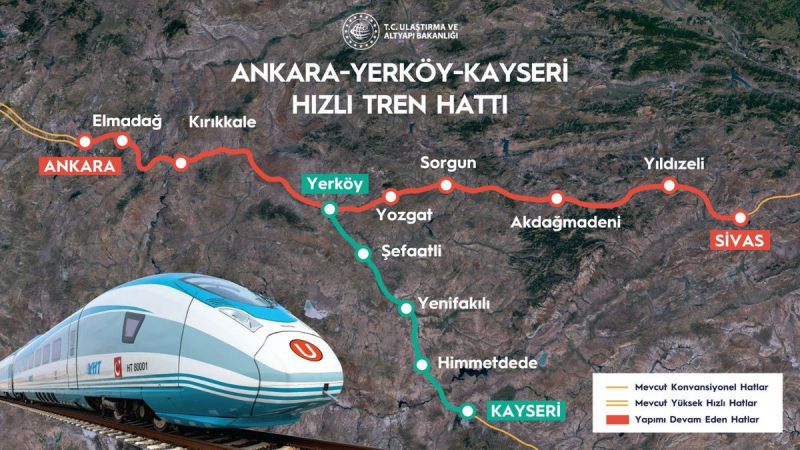 Ankara-Yozgat-Sivas Hızlı Tren Hattının açılacağı tarih belli oldu! Bayram Ertesine Hazır Olun… 15 Gün Ücretsiz Mi? 2