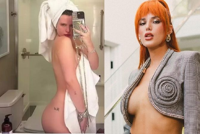 Ünlü oyuncu banyodan paylaştı! Havluyla sadece ön tarafını kapattı... Bella Thorne Paylaşım rekoru kırdı! 3