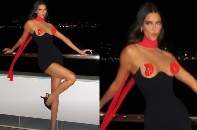 Ünlü model Göğüslerini Tamamen Açıkta Bıraktı! Kendall Jenner Transparan elbisesiyle Sınırları zorladı! “Taş Devrini Yaşıyor” Yok Artık… 2