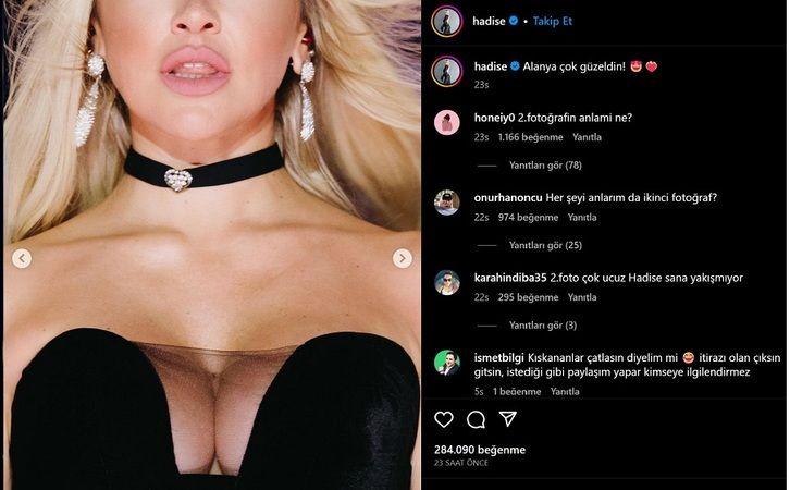 Hadise Göğüslerine Zoom Yaptı! Resmen Alev Alev… Göğüs Dekoltesiyle Instagram da Neye Uğradığına Şaşırdı! 2