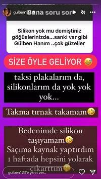 Gülben Ergen'in silikon yanıtı sosyal medyada olay oldu! "Taksi plakalarım da silikonlarım da..." 3