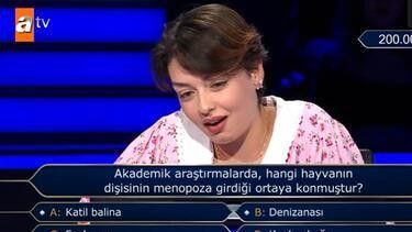 Menopoza Giren Dişi Hayvan Sorusu Gündem Oldu: Katil Balina'nın Gizemi! Kim Milyoner Olmak İster Sorusu Merak Uyandırdı! 1