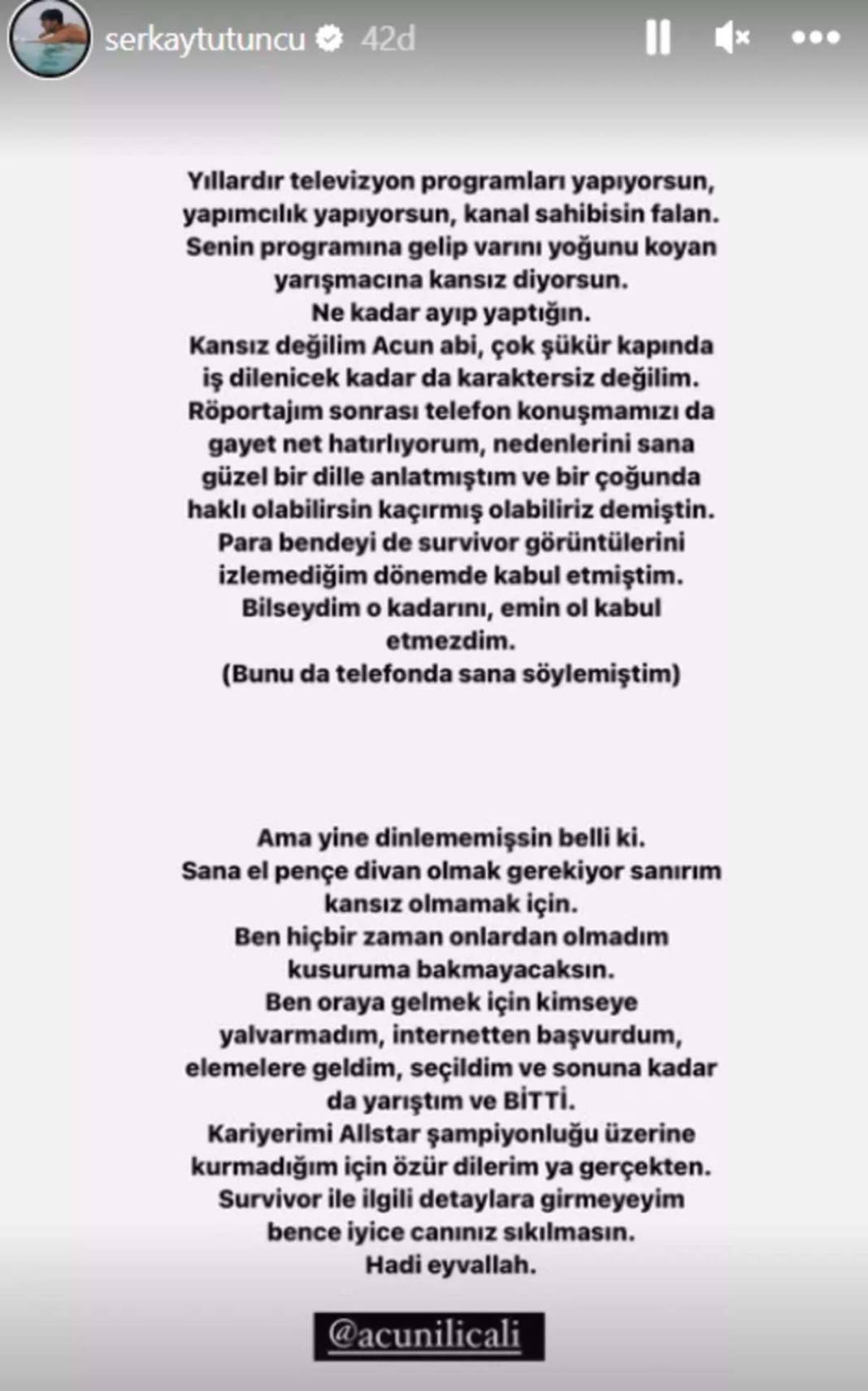 Acun Ilıcalı ‘Kansız’ demişti! Survivor Serkay Tütüncü’den zehir zemberek cevap! Acun bile böylesini beklemiyordu 3