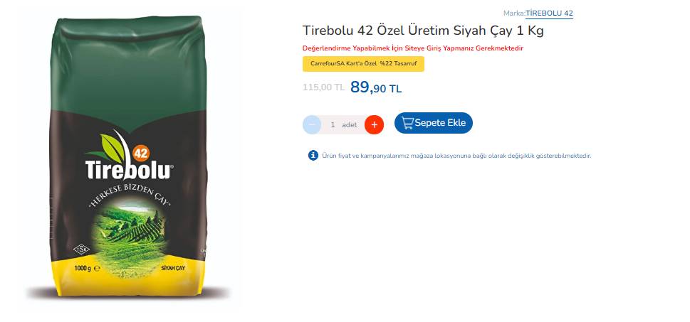 CarrefourSA Market fiyatları dibe çekti! Net yüzde 22 indirim: 5 L yağ 189 TL, 1 kg çay 89 TL... 2