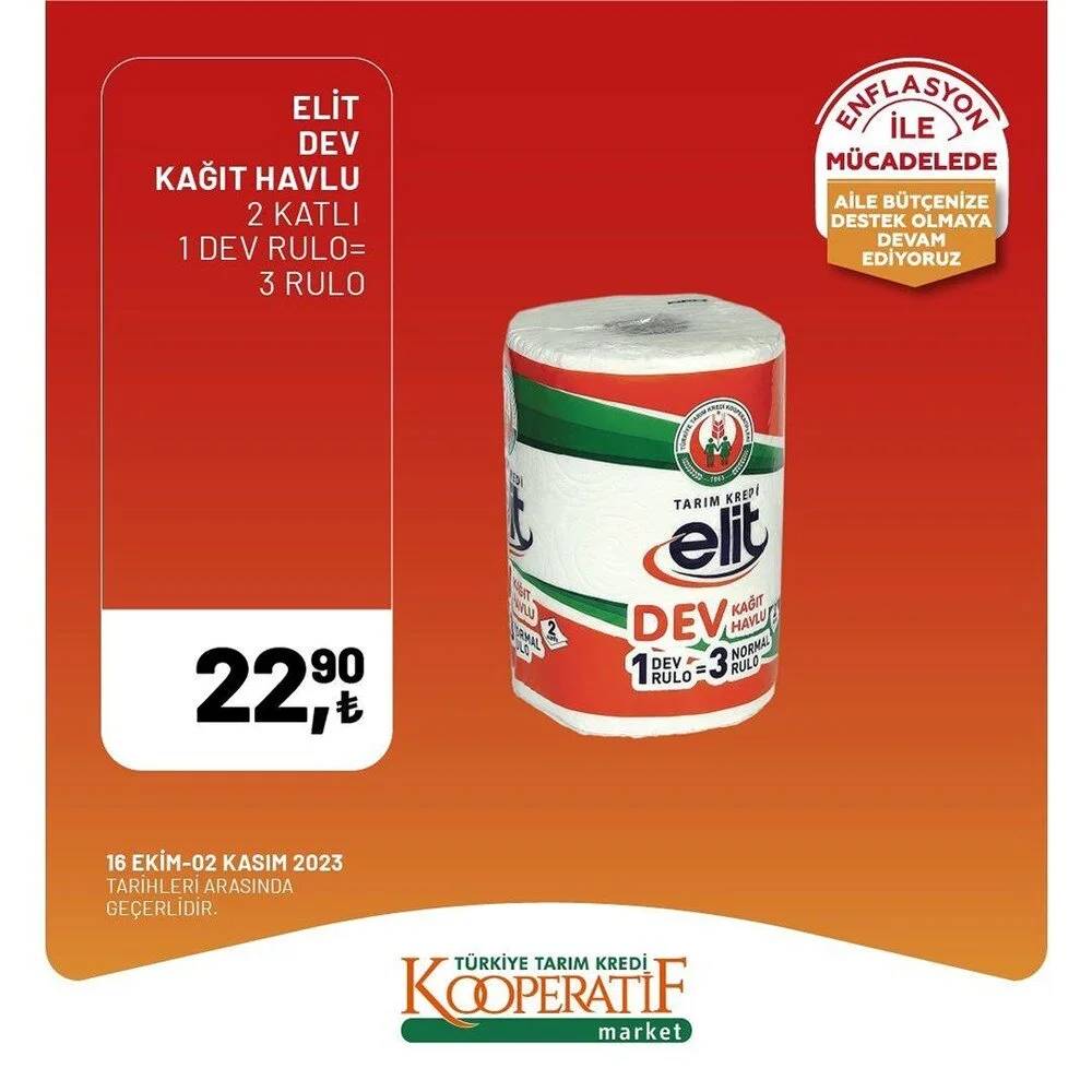 Tarım Kredi İndirim Serisine Başladı! 16'lı tuvalet kağıdı 99 TL, Havlu Kağıt 46 TL, Bebek bezi 95 TL... 2