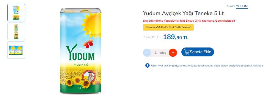 CarrefourSA Market fiyatları dibe çekti! Net yüzde 22 indirim: 5 L yağ 189 TL, 1 kg çay 89 TL... 3