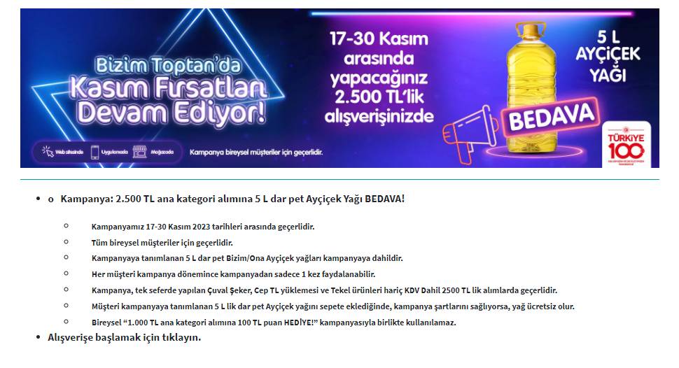 Bizim Toptan Market, 5 litre ayçiçek yağında indirimi bıraktı; bedava vermeye başladı! Sadece tek bir şart aranıyor 3