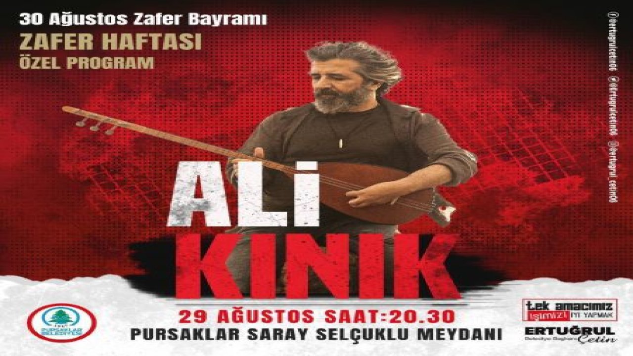 Pursaklar’da Zafer Günü’ne Özel Ali Kınık Konseri! Ali Kınık Ankara Konseri Ne Zaman Nerede?
