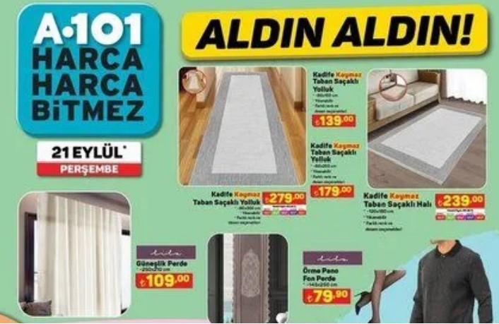 A101 Güneşlik perdeyi 109 TL Satıyor! Teknolojik Ürünler,  Ev Tekstili, Oyuncak, Ev Gereçleri Uygun Fiyata satıyor!