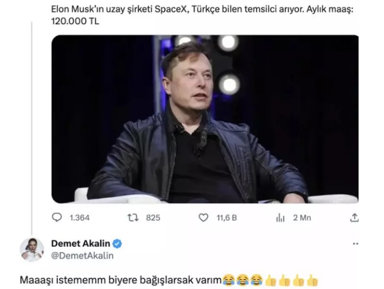 Demet Akalın'dan Elon Musk’a Sürpriz İş Başvurusu: Sosyal Medya Karıştı! Twitter'da Gündem Oldu!