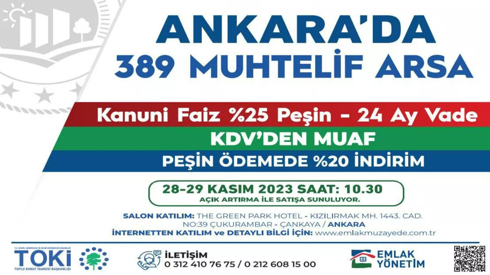 Ankara'da Büyük Arsa Satışı! Bakanlık Açıkladı… 389 Arsa Sıfır KDV ve % 20 İndirimle Satışta!
