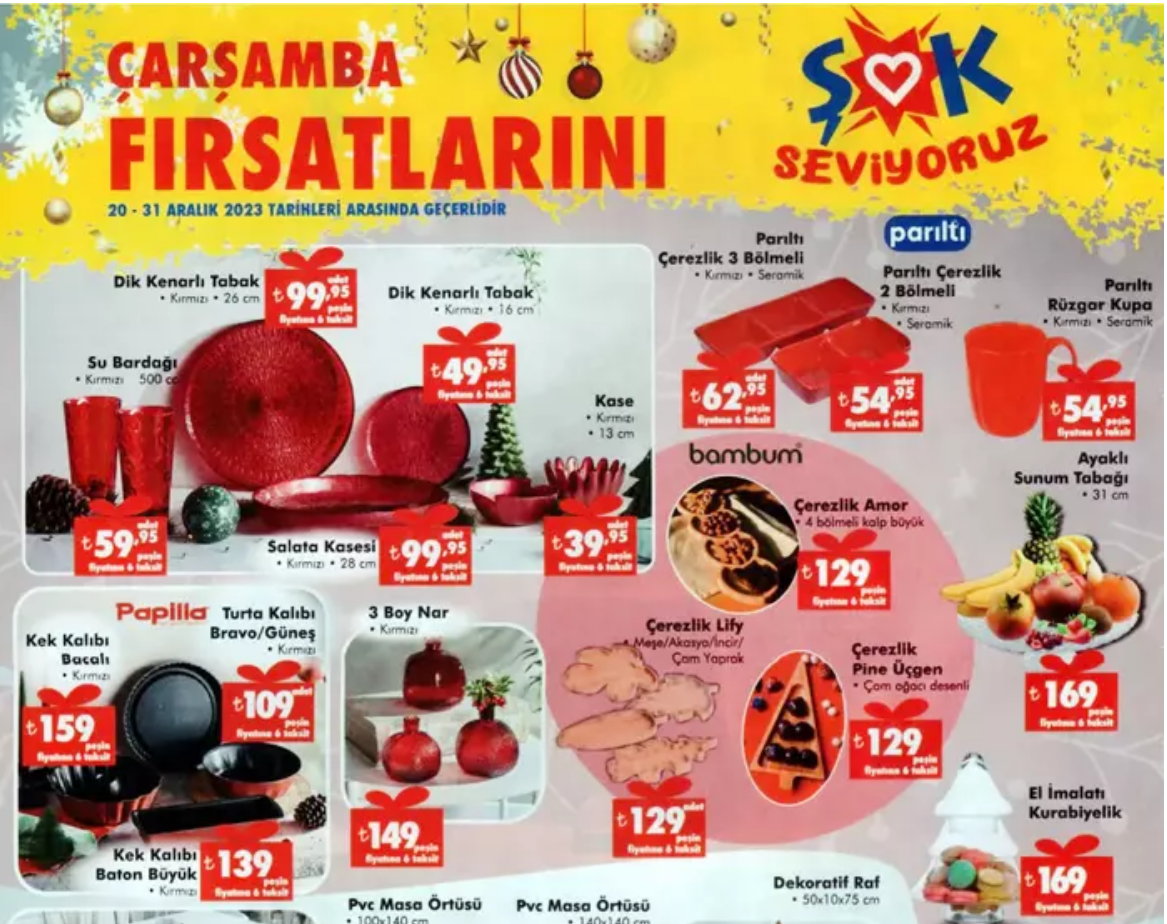 ŞOK Market 129 TL'ye Pınar Hindi Satıyor! Mum, Aydınlatma, Kupa, Çerezlik... İşte 20 Aralık 2023 Aktüel Ürünler