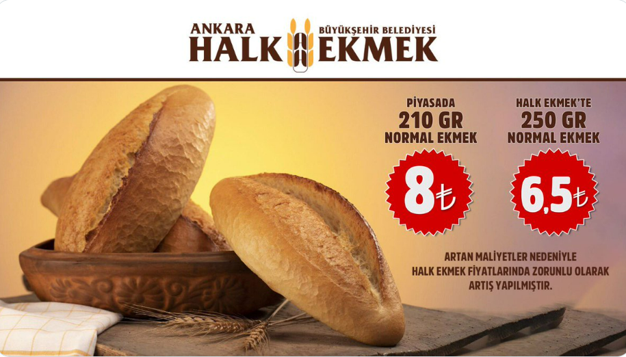 Ankara Halk Ekmek'te Zam: 250 Gram Ekmek 6,50 TL Oldu!