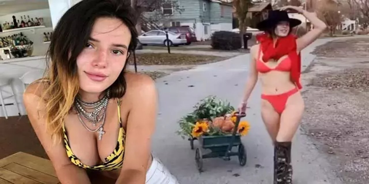 Ünlü Oyuncu Soğuğu Umursamadı: Kırmızı Bikiniyle Sokaklarda Gezdi!