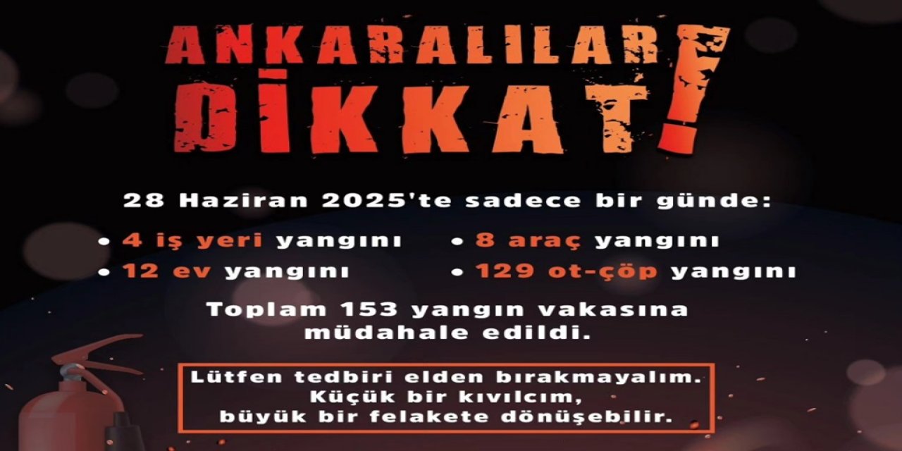 Ankaralı Ateşle Oynuyor! İtfaye Uyardı... 1 Günde 153 Yangın!